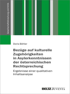 cover image of Bezüge auf kulturelle Zugehörigkeiten in Asylerkenntnissen der österreichischen Rechtsprechung